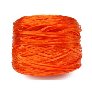 Ψάθα - Raffia Μονόχρωμη Γυαλιστερή Πορτοκαλί 22