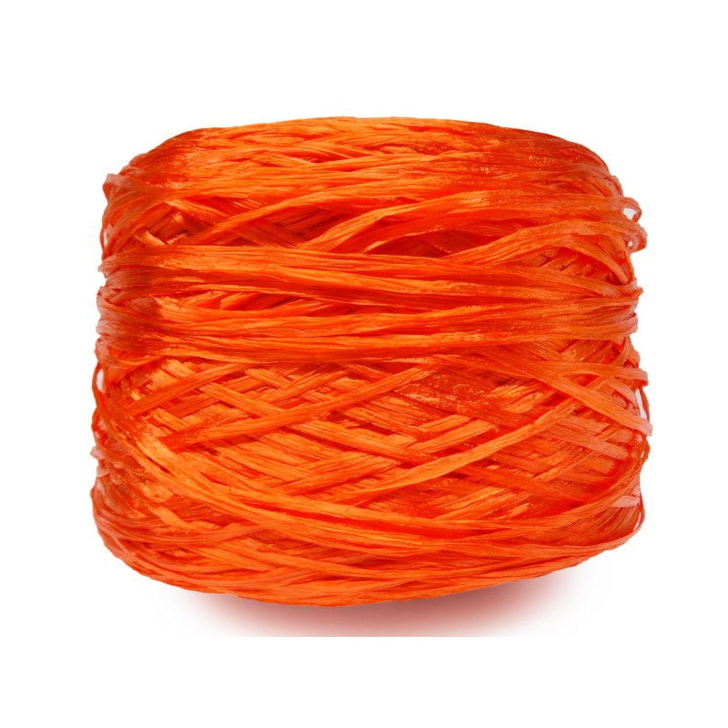 Ψάθα - Raffia Μονόχρωμη Γυαλιστερή Πορτοκαλί 22