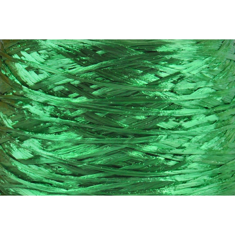 Ψάθα - Raffia Μονόχρωμη Γυαλιστερή Πράσινη 11
