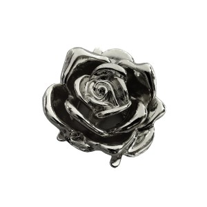 Διακοσμητικό Τσάντας Τριαντάφυλλο Μάυρο Νίκελ 3,5Χ3,5cm
