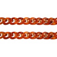 Αλυσίδα κοκκάλινη 28mm φάρδος ταμπά πορτοκαλί AL28_8